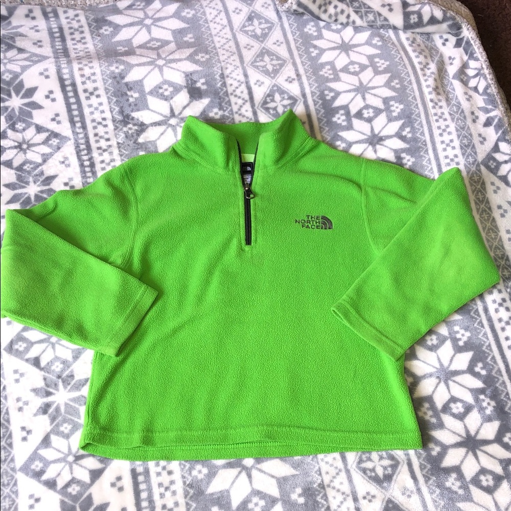 The North Face Bright Green Kids Quarter-Zip Fleece Pullover